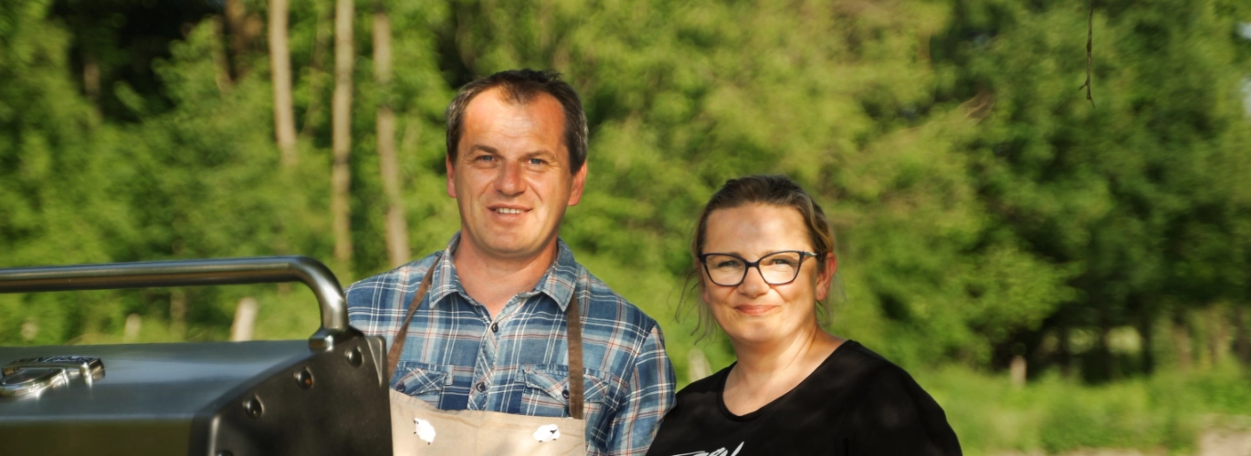 Justyna i Sławomir Estkowscy właściciele farmy pastwiskowe